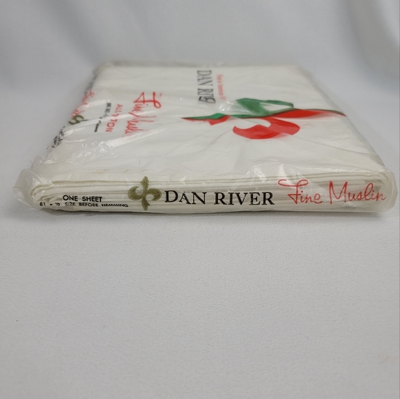 Vtg Dan River Fine Muslin All Cotton Sheet 81x99 - Picture 8 of 13